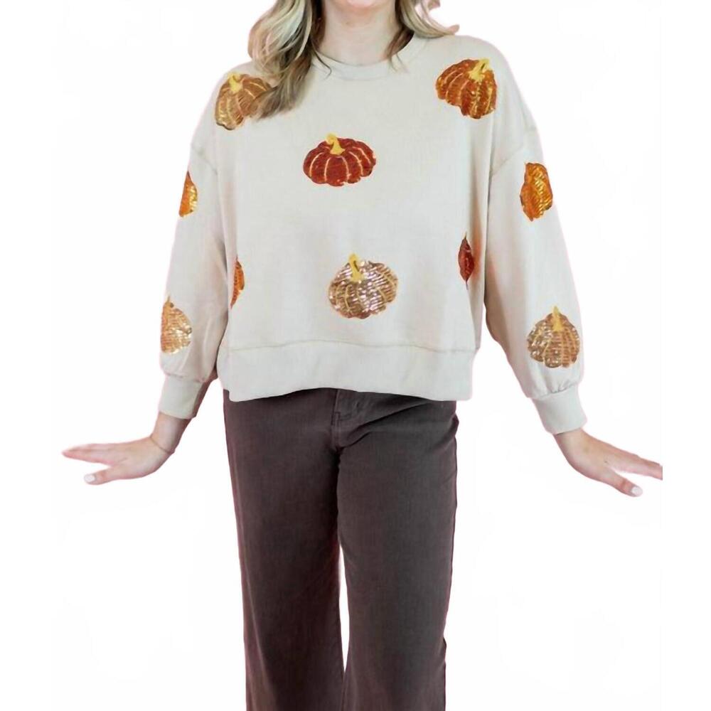 NEW MARY SQUARE millie pumpkin sweatshirt in beige